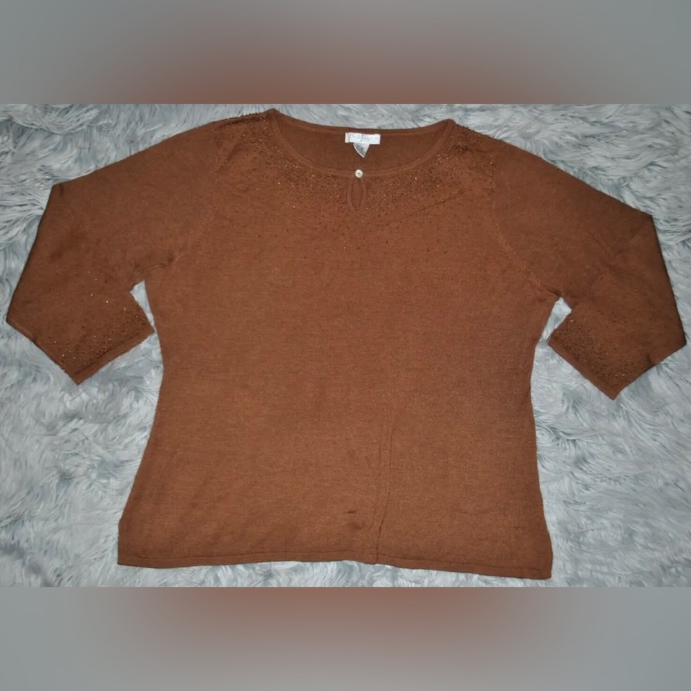 SILK ASSETS DIANE VON FURSTENBERG Silk Beaded Top 2X Excellent